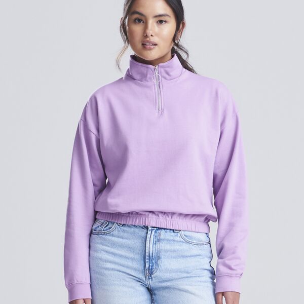 AWDis Ladies Cropped 1/4 Zip Sweatshirt Thumbnail