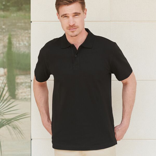 Henbury Unisex Stretch Cotton Piqué Polo Shirt Thumbnail